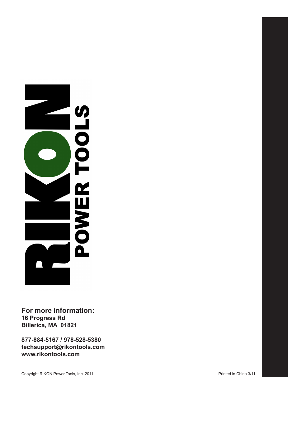 For more information | RIKON Power Tools 70-300 User Manual | Page 28 / 28