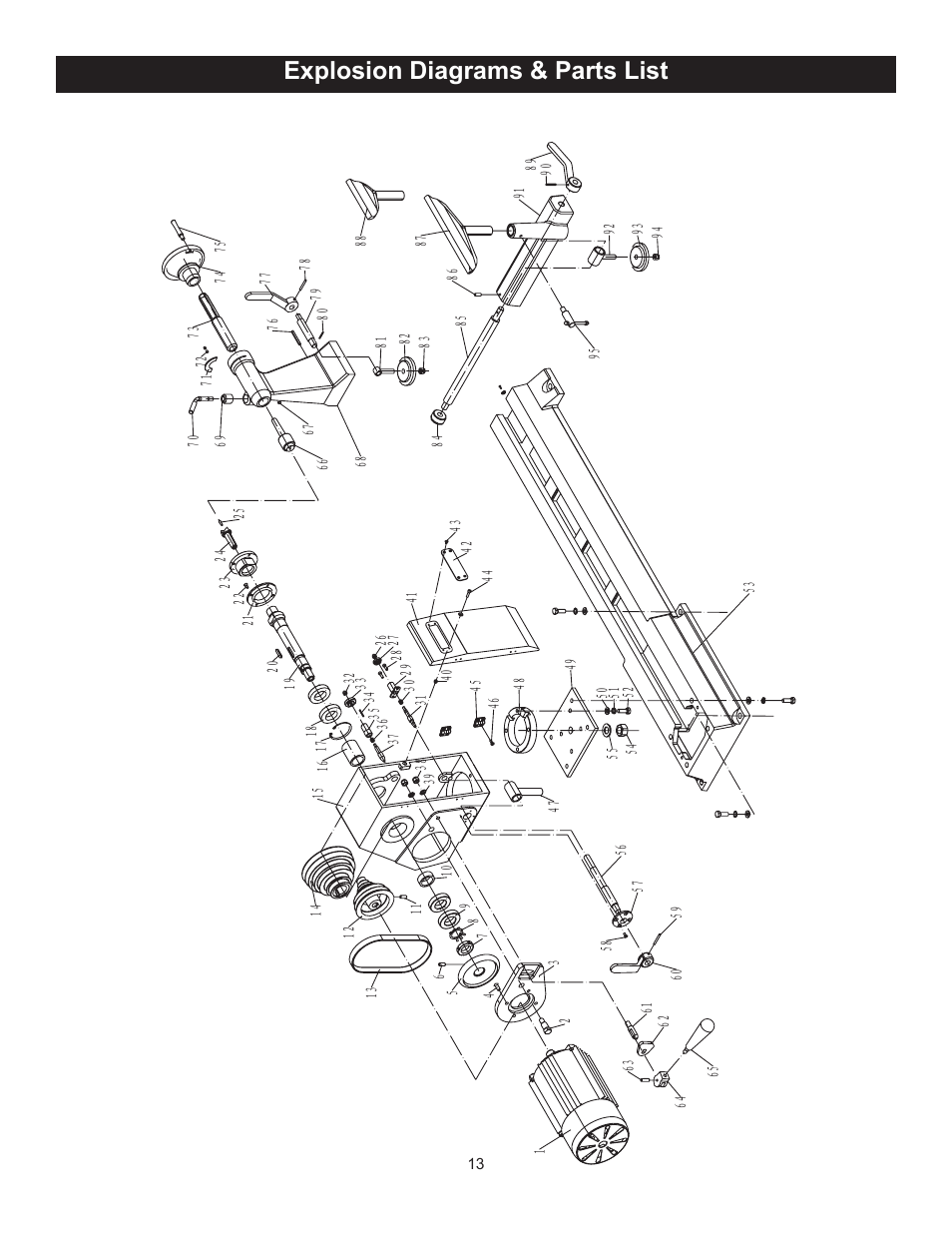 Explosion diagrams & parts list | RIKON Power Tools 70-425 User Manual | Page 13 / 18