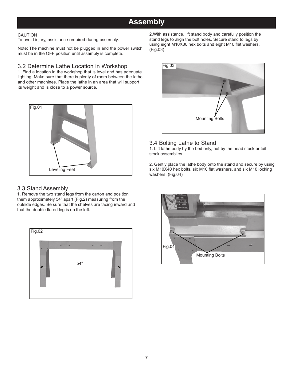 Assembly, Tools required for assembly | RIKON Power Tools 70-425 User Manual | Page 7 / 18