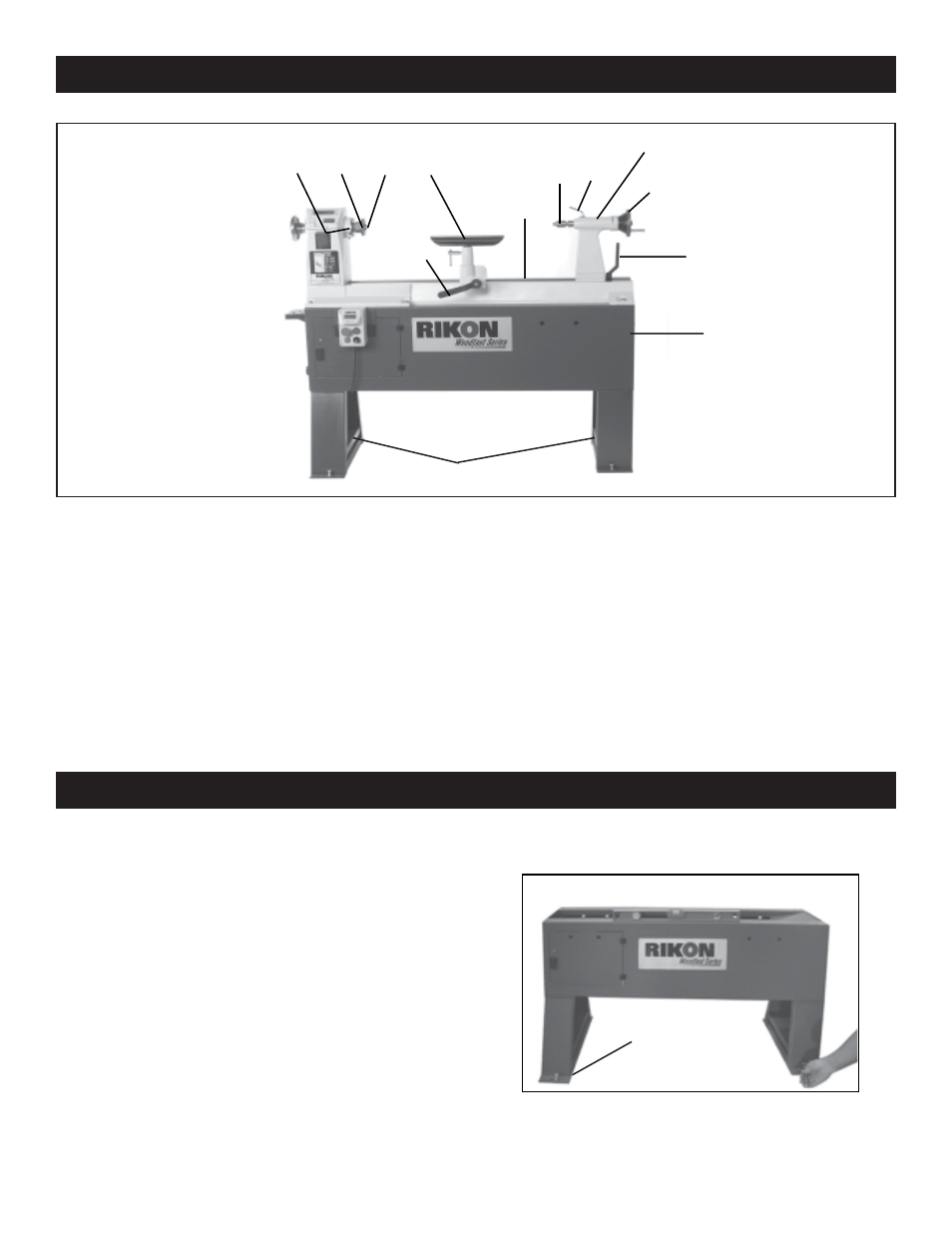 Getting to know your lathe assembly | RIKON Power Tools 70-500 User Manual | Page 6 / 28