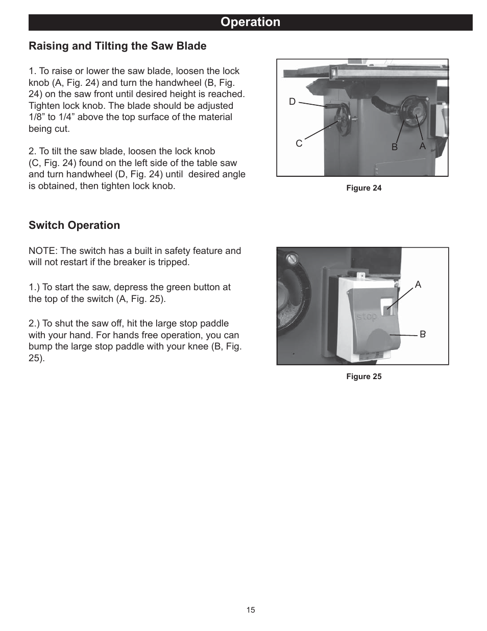 Operation | RIKON Power Tools 10-050 User Manual | Page 15 / 27