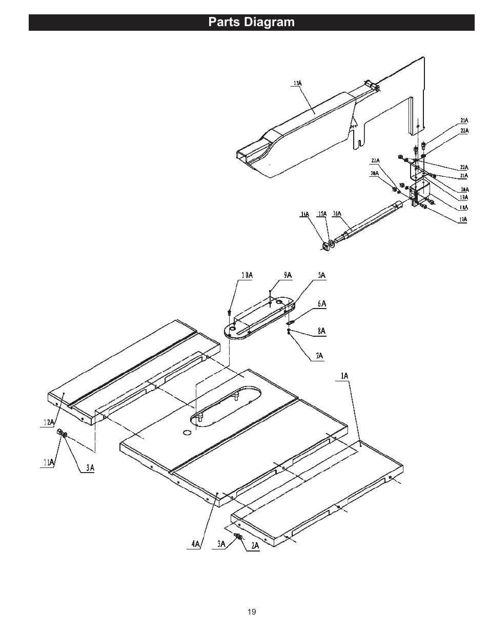 Parts diagram | RIKON Power Tools 10-050 User Manual | Page 19 / 27