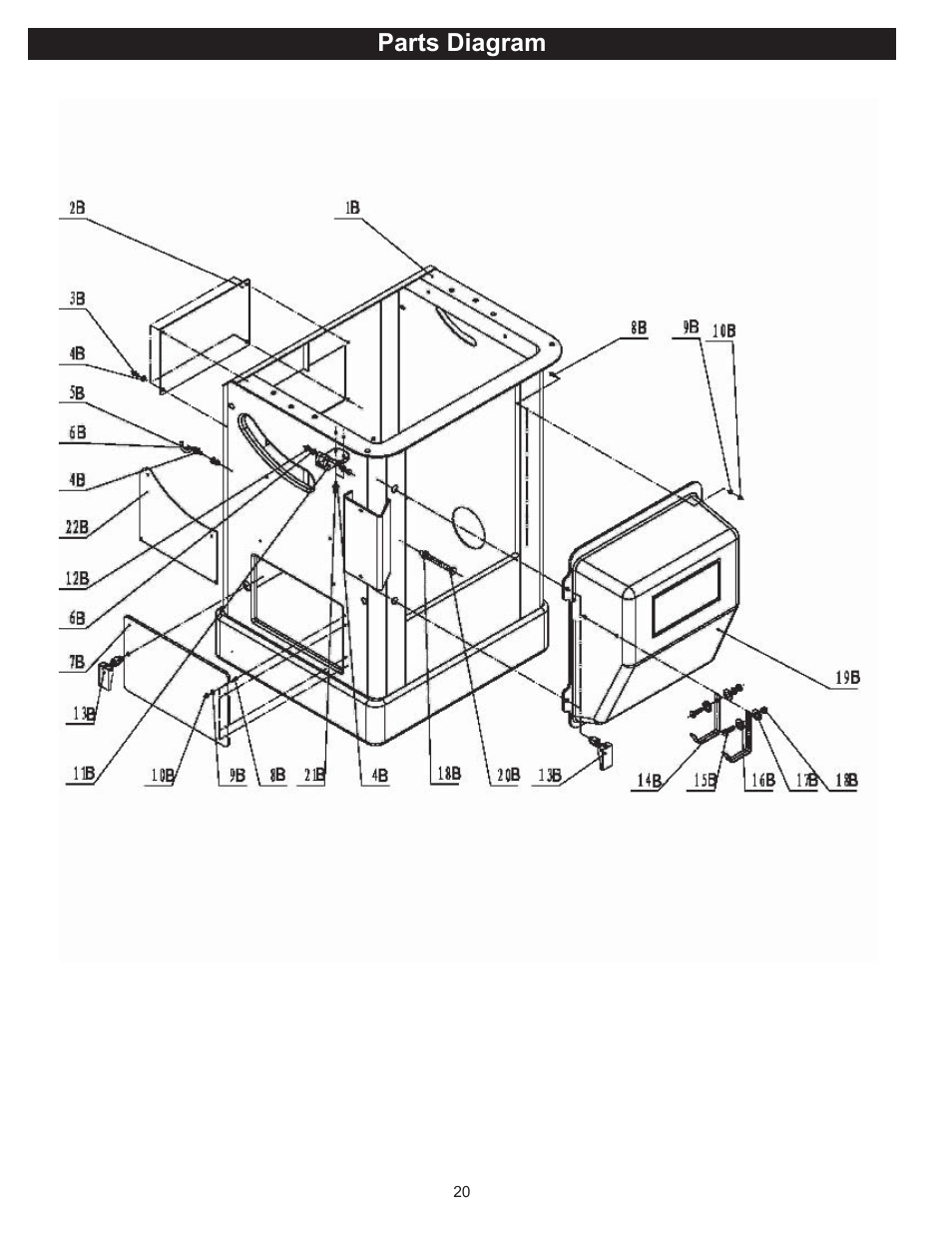 Parts diagram | RIKON Power Tools 10-050 User Manual | Page 20 / 27