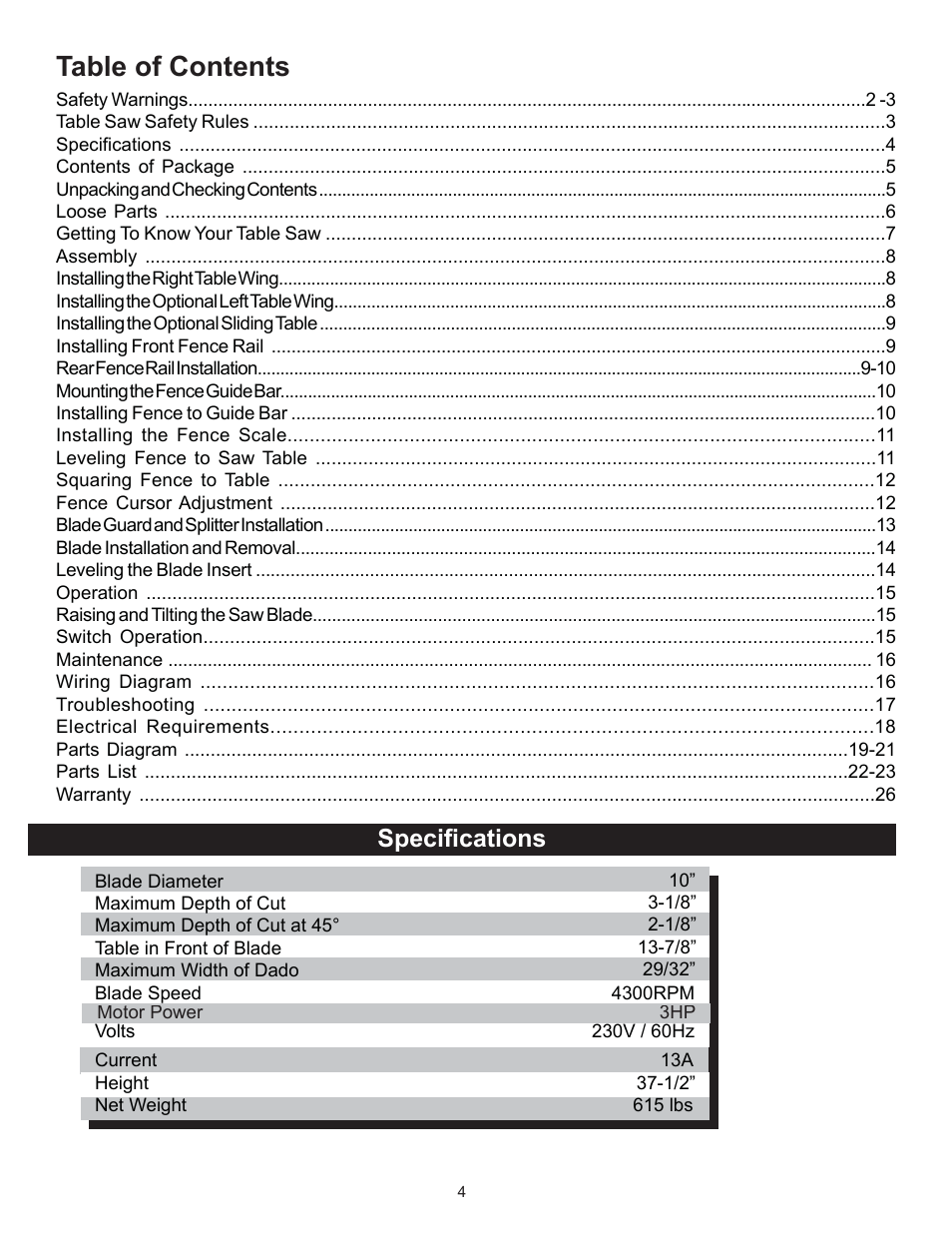 RIKON Power Tools 10-050 User Manual | Page 4 / 27