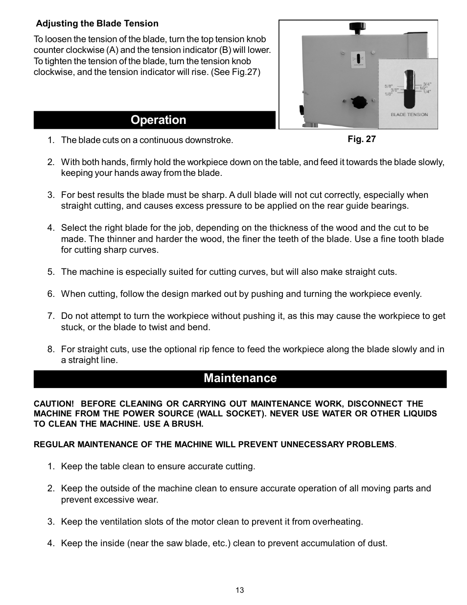 Operation maintenance | RIKON Power Tools 10-320 User Manual | Page 13 / 22