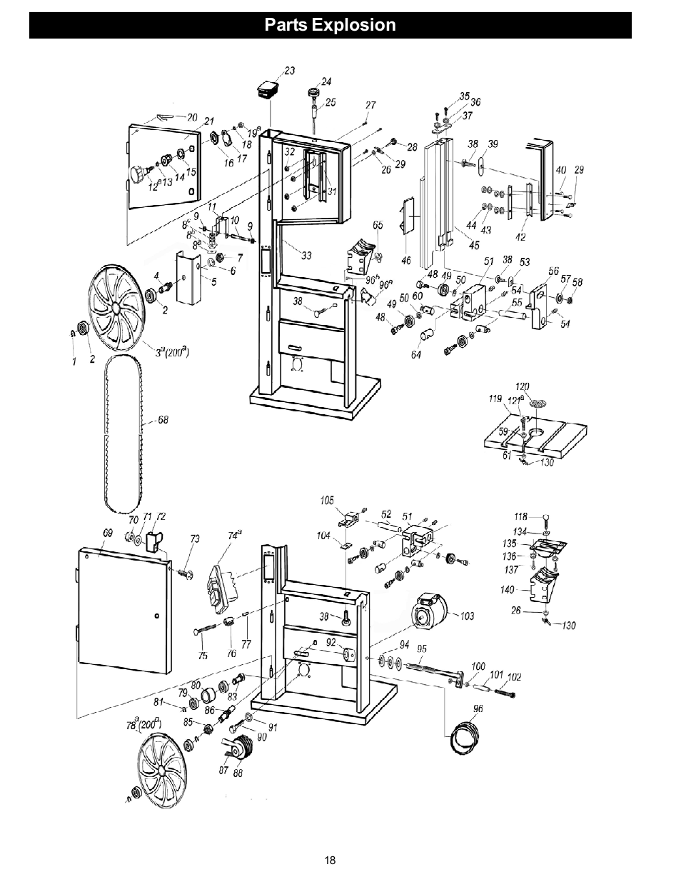 Parts explosion | RIKON Power Tools 10-320 User Manual | Page 18 / 22