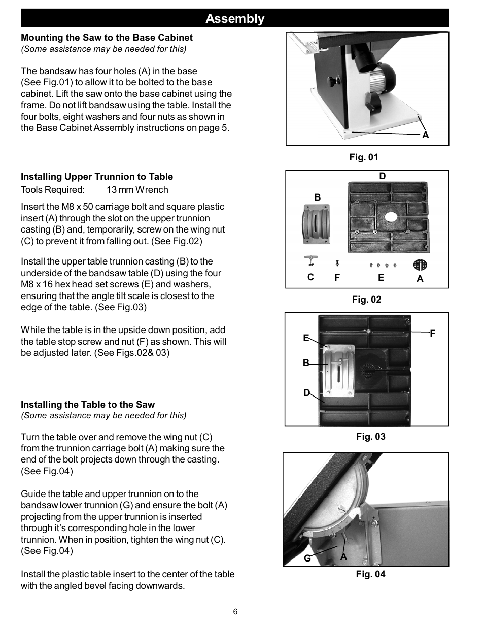 Assembly | RIKON Power Tools 10-320 User Manual | Page 6 / 22