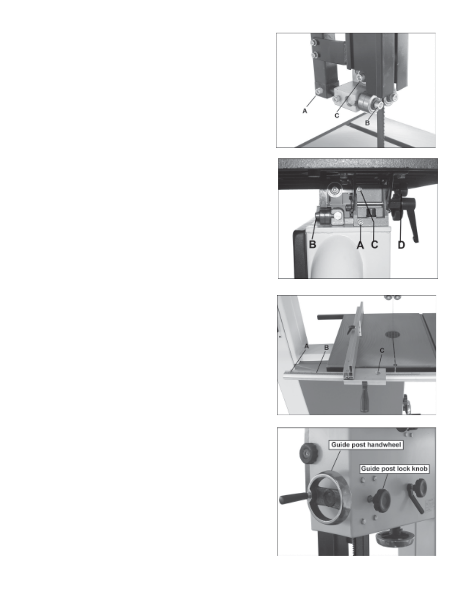Adjusting the blade guides, Adjusting the rip fence guide scale, Adjusting the cutting height | RIKON Power Tools 10-340 User Manual | Page 10 / 22