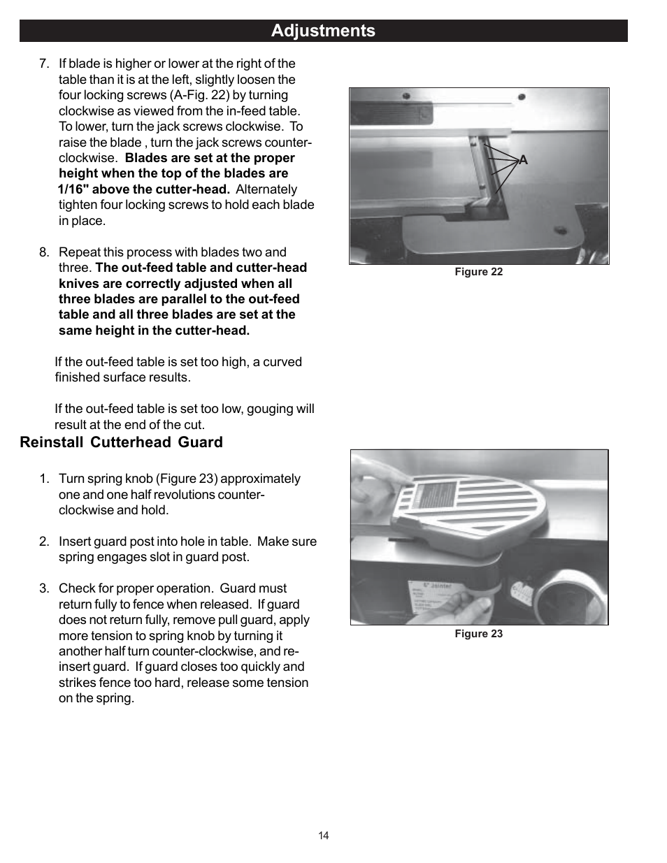 Adjustments | RIKON Power Tools 20-100 User Manual | Page 14 / 32