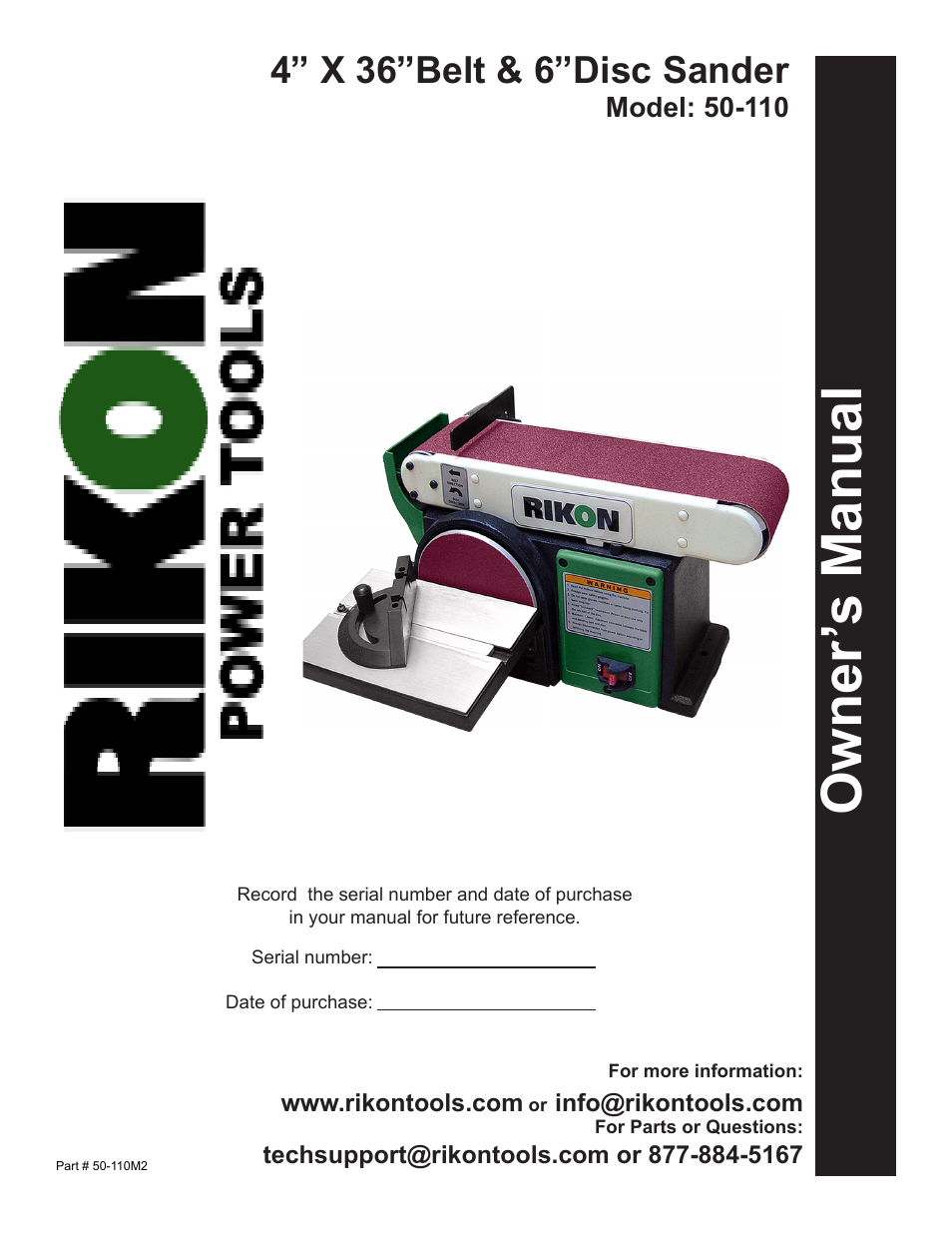 RIKON Power Tools 50-110 User Manual | 16 pages