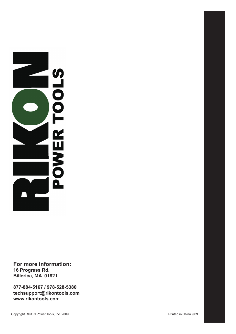 For more information | RIKON Power Tools 70-200EVS User Manual | Page 16 / 16