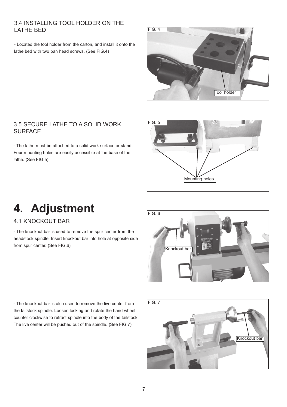 Adjustment | RIKON Power Tools 70-200EVS User Manual | Page 7 / 16