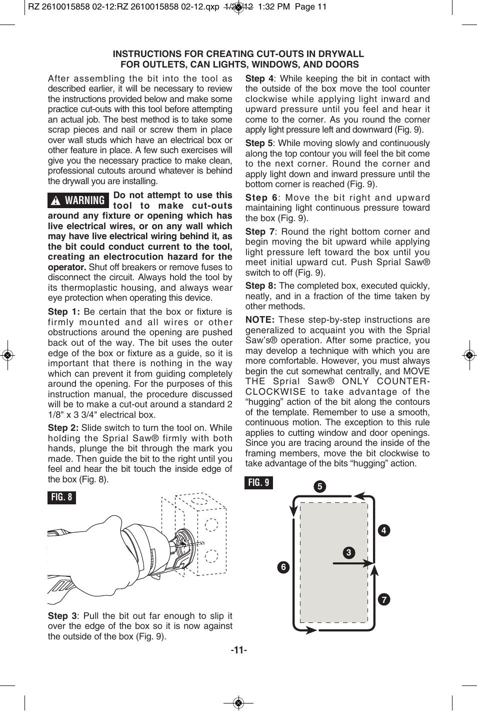 RotoZip SS355 User Manual | Page 11 / 44