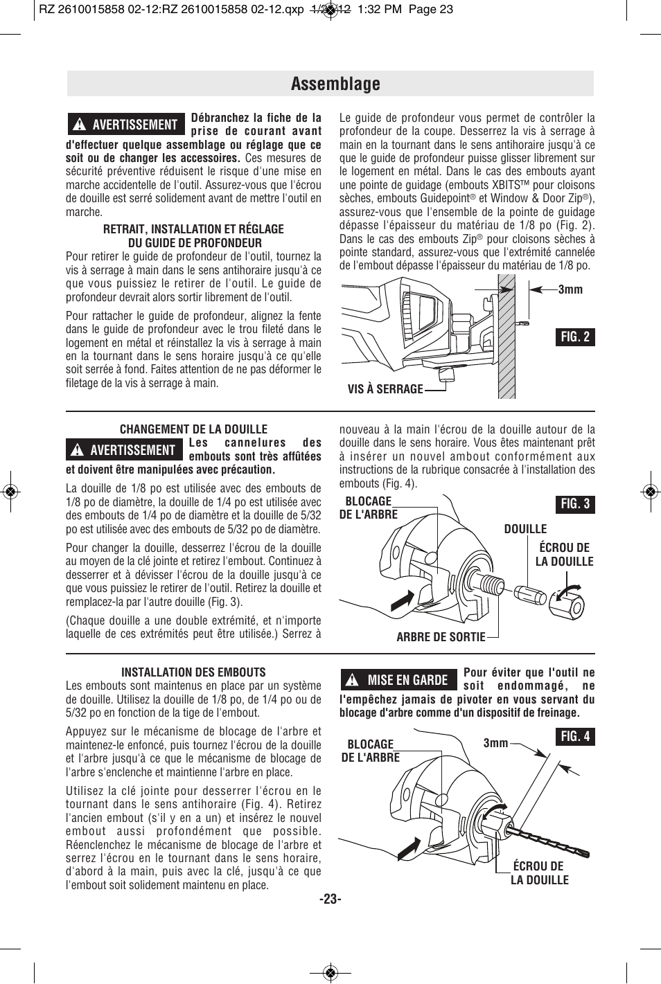 Assemblage | RotoZip SS355 User Manual | Page 23 / 44