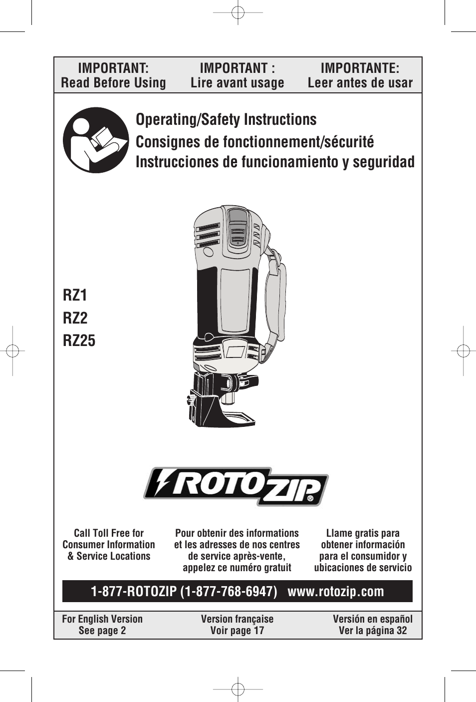 RotoZip RZ25 User Manual | 48 pages