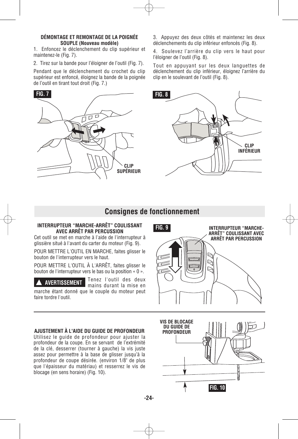 Consignes de fonctionnement | RotoZip RZ25 User Manual | Page 24 / 48