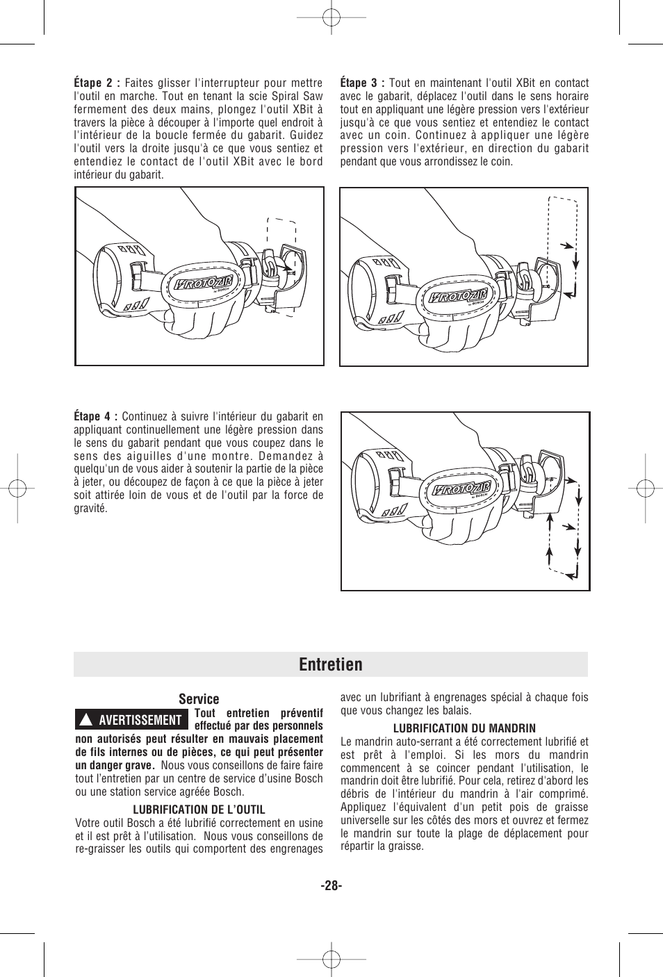 Entretien | RotoZip RZ25 User Manual | Page 28 / 48