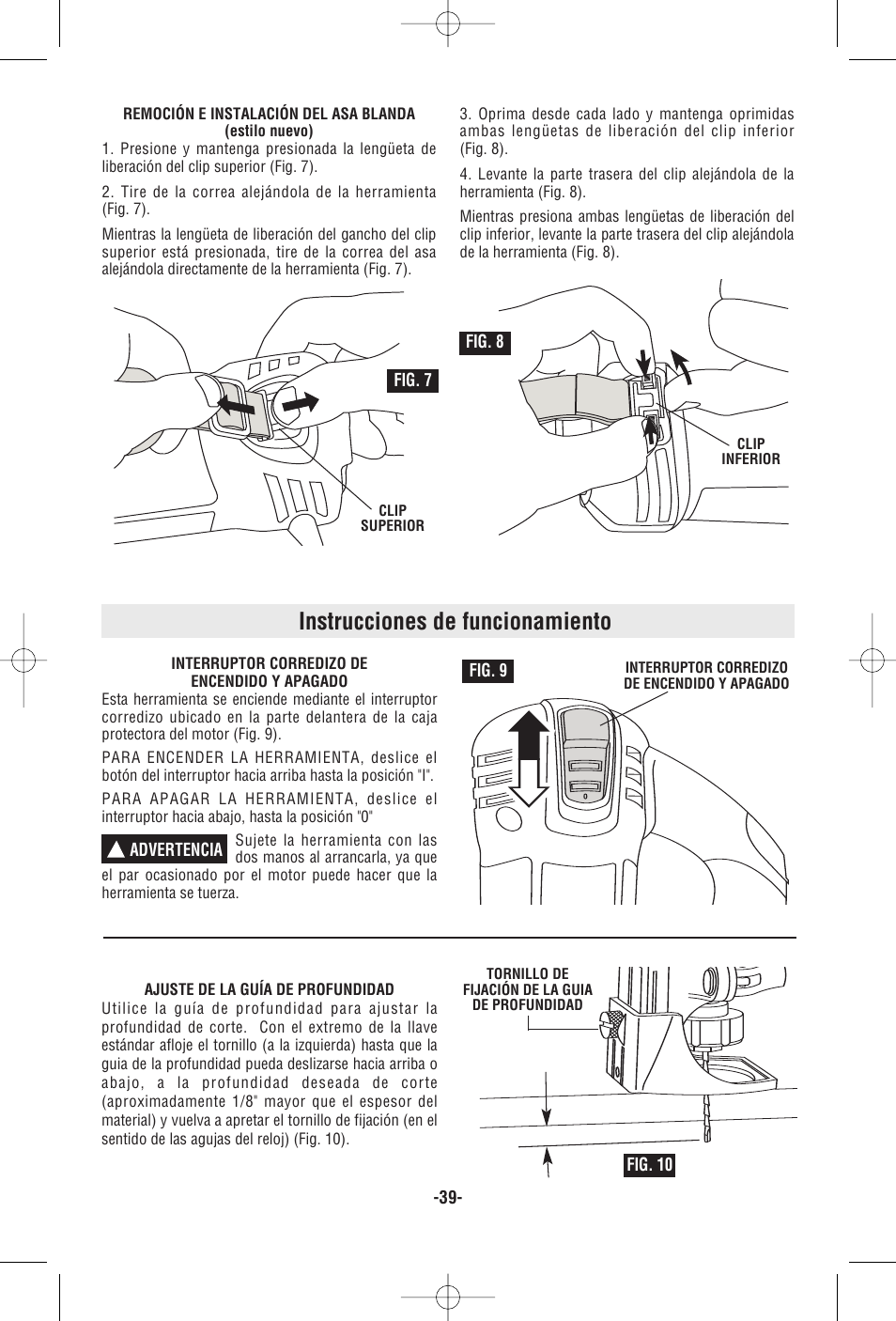 Instrucciones de funcionamiento | RotoZip RZ25 User Manual | Page 39 / 48