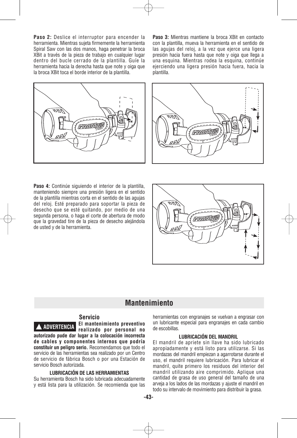 Mantenimiento | RotoZip RZ25 User Manual | Page 43 / 48