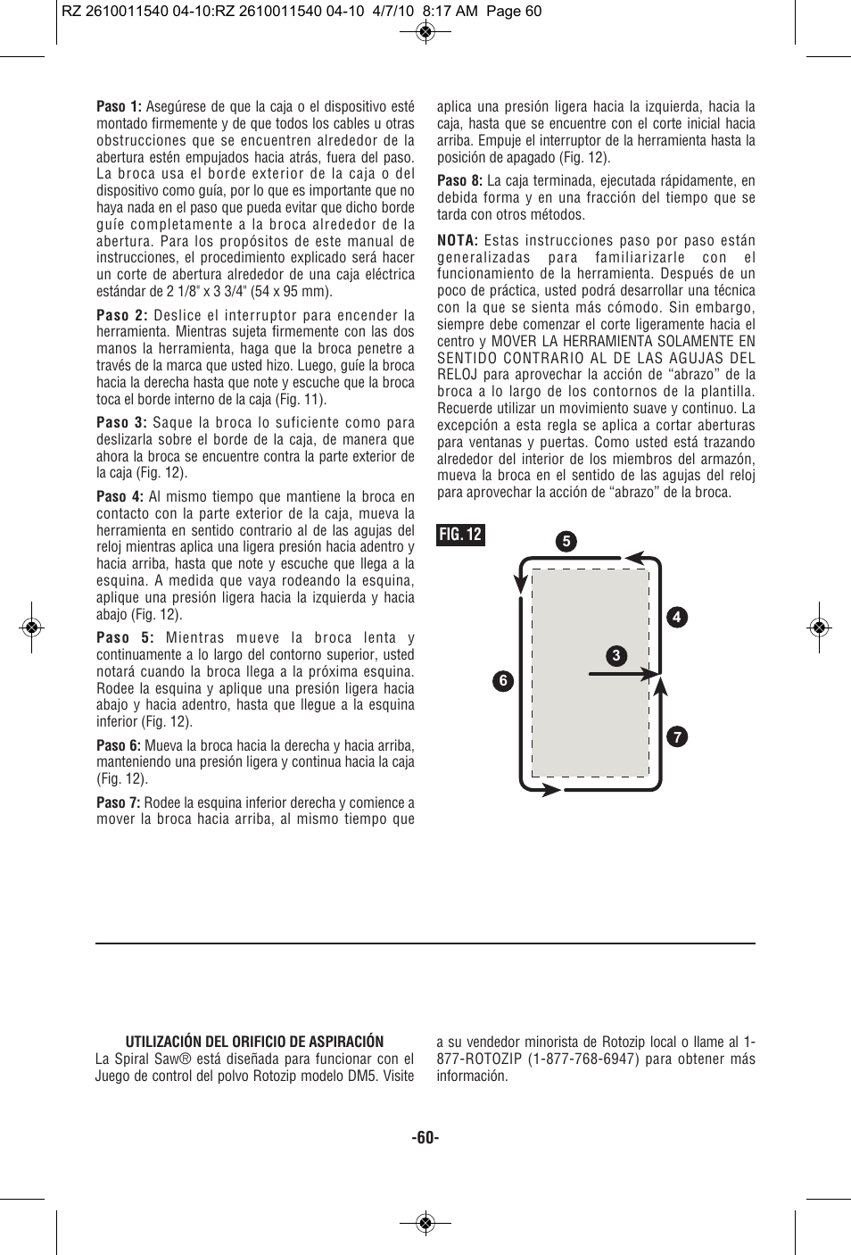 RotoZip RZ2000 User Manual | Page 60 / 72