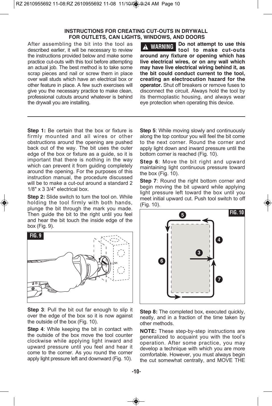RotoZip CR18L User Manual | Page 10 / 48