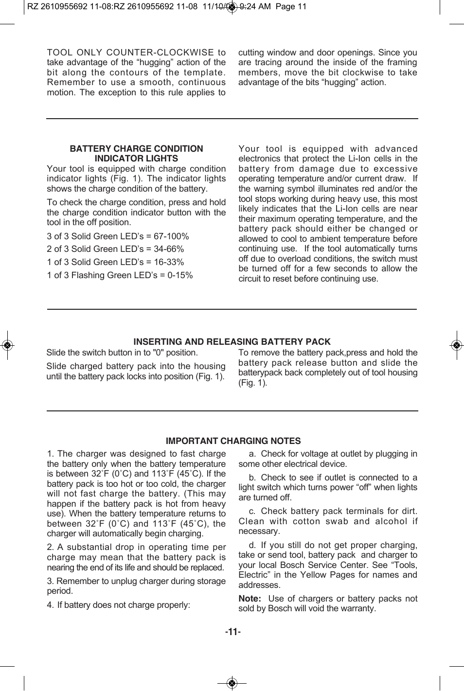 RotoZip CR18L User Manual | Page 11 / 48