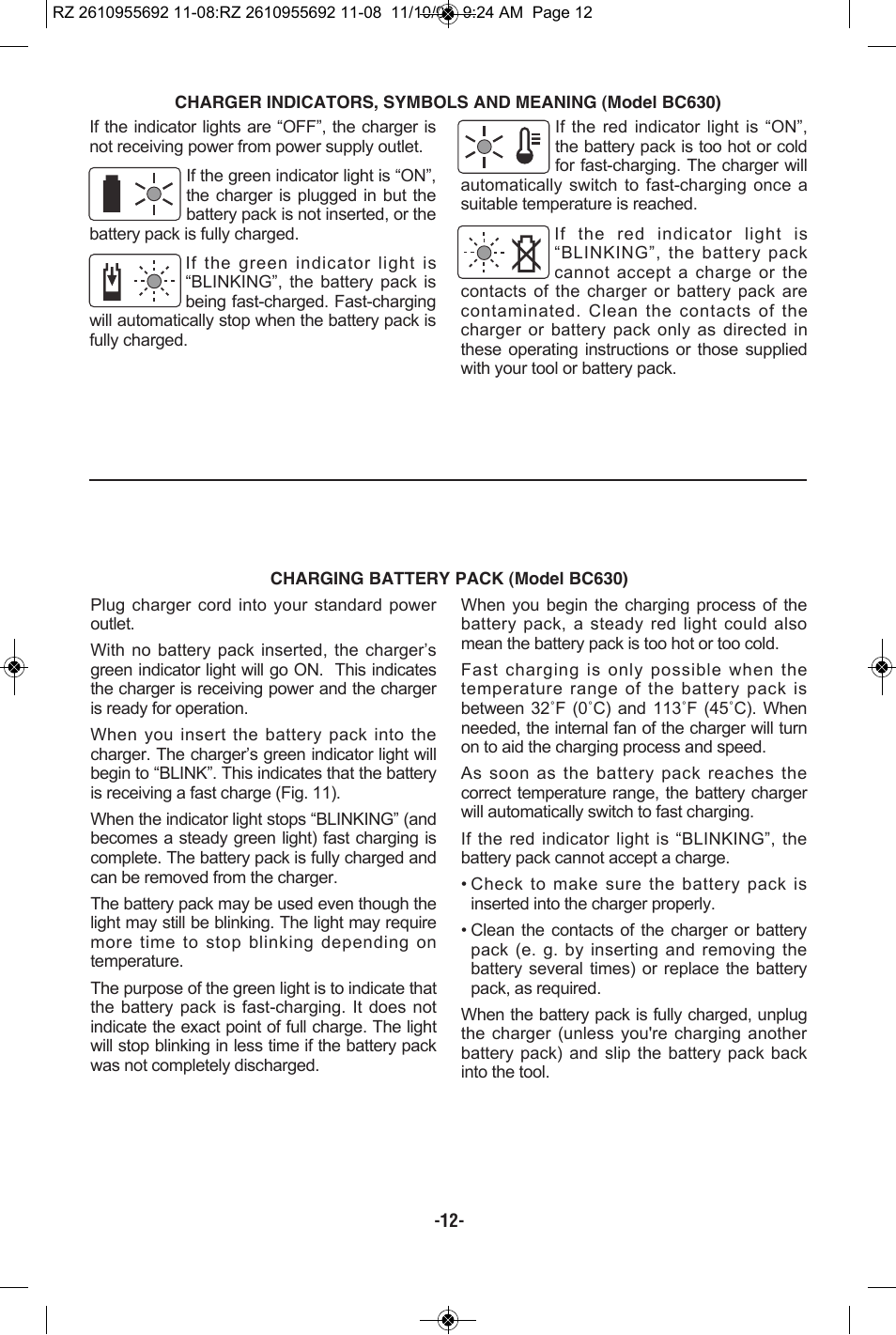 RotoZip CR18L User Manual | Page 12 / 48