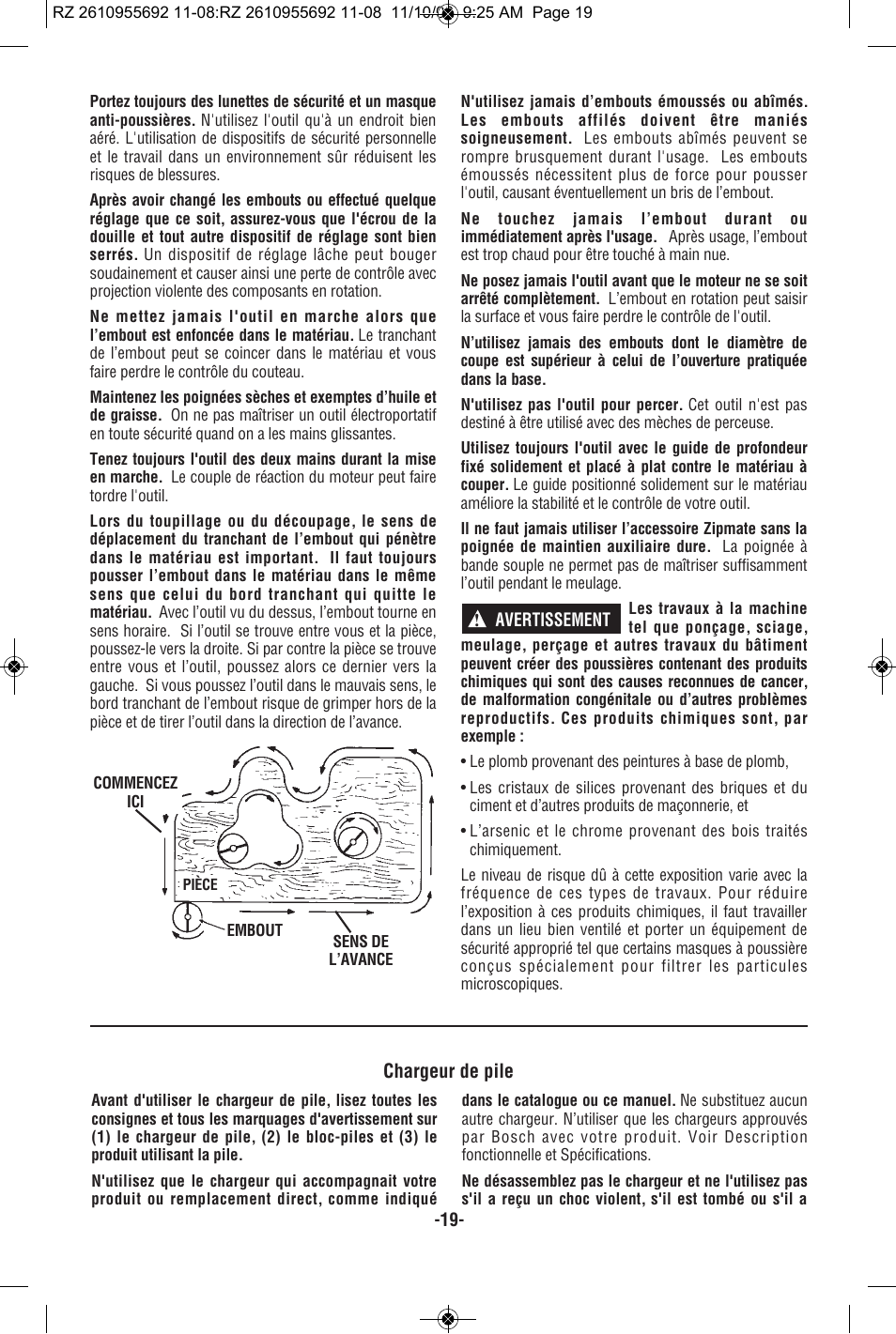 RotoZip CR18L User Manual | Page 19 / 48