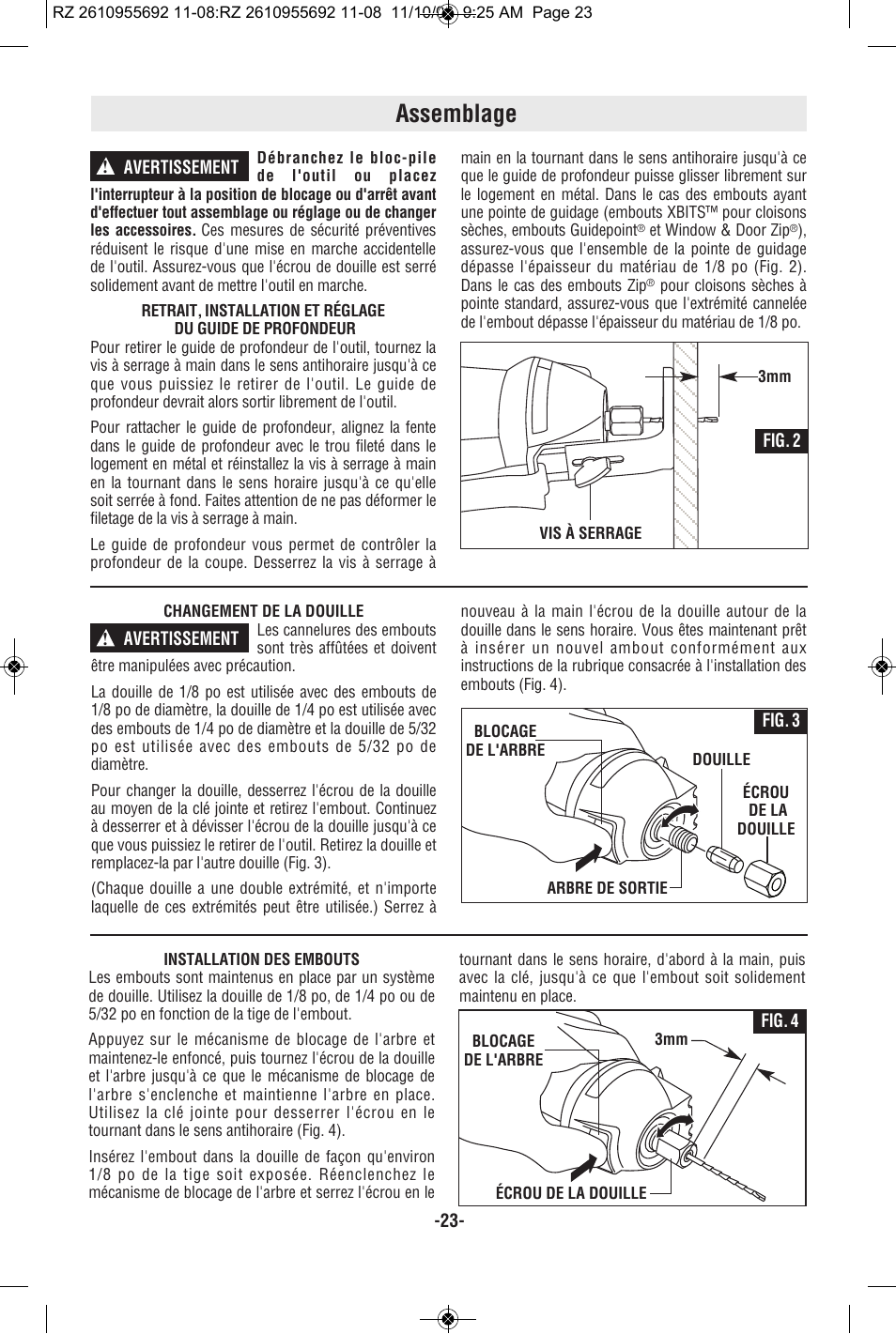 Assemblage | RotoZip CR18L User Manual | Page 23 / 48