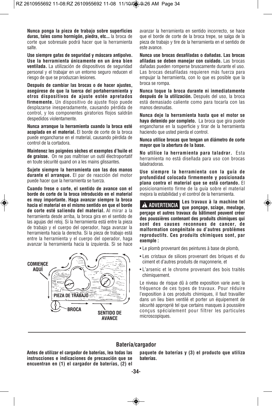 RotoZip CR18L User Manual | Page 34 / 48
