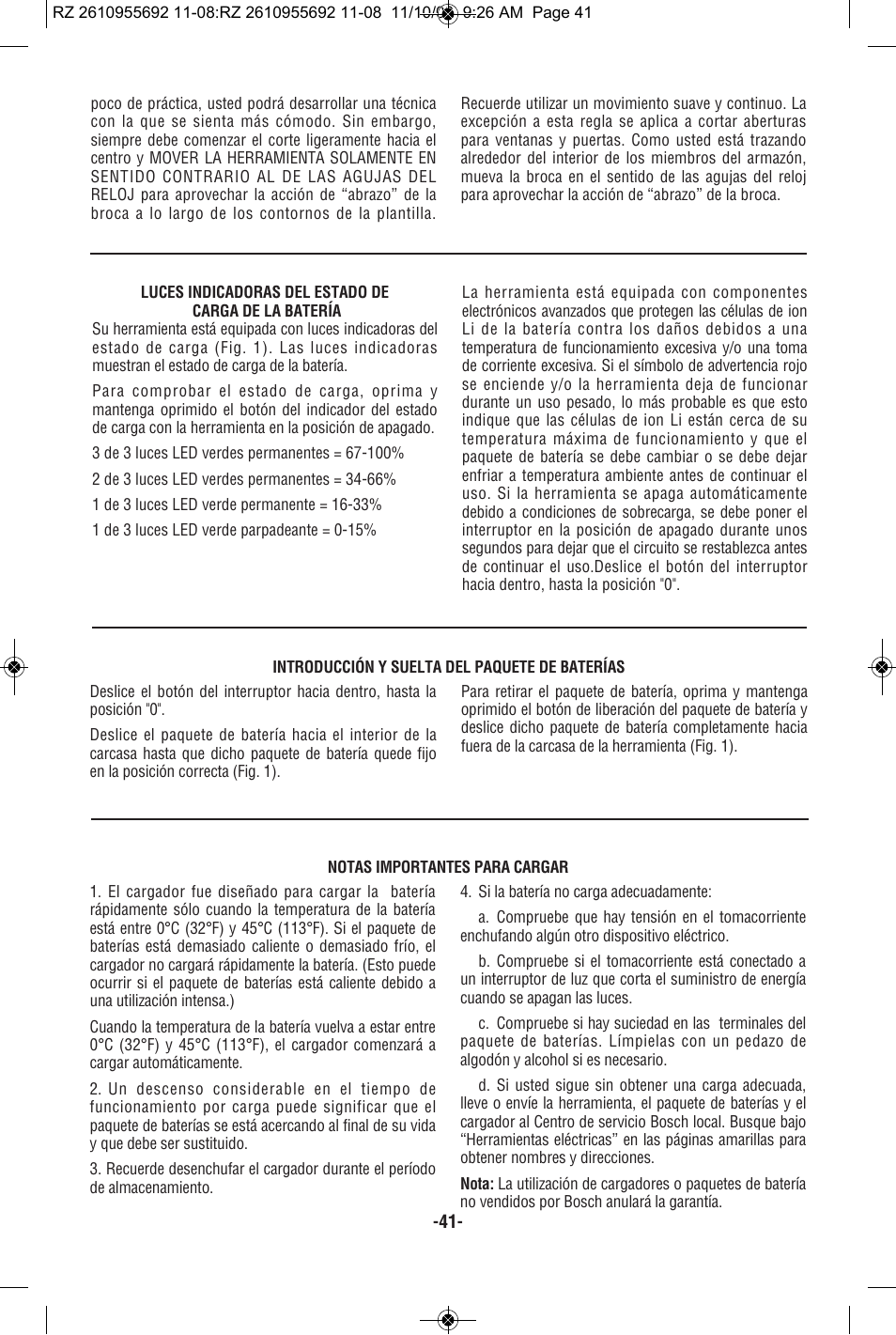 RotoZip CR18L User Manual | Page 41 / 48