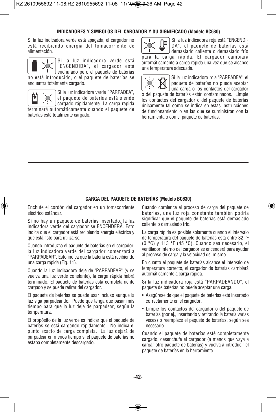 RotoZip CR18L User Manual | Page 42 / 48