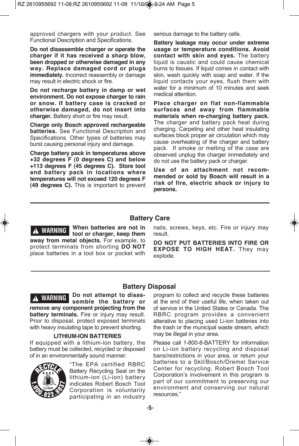 RotoZip CR18L User Manual | Page 5 / 48