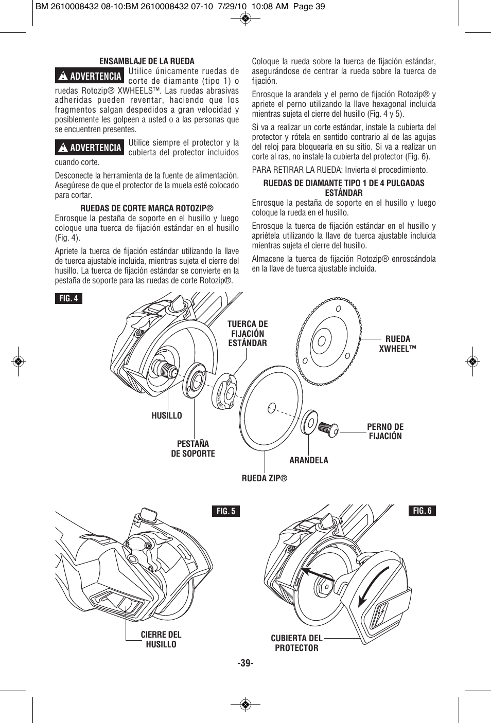 RotoZip RFS1000 User Manual | Page 39 / 44