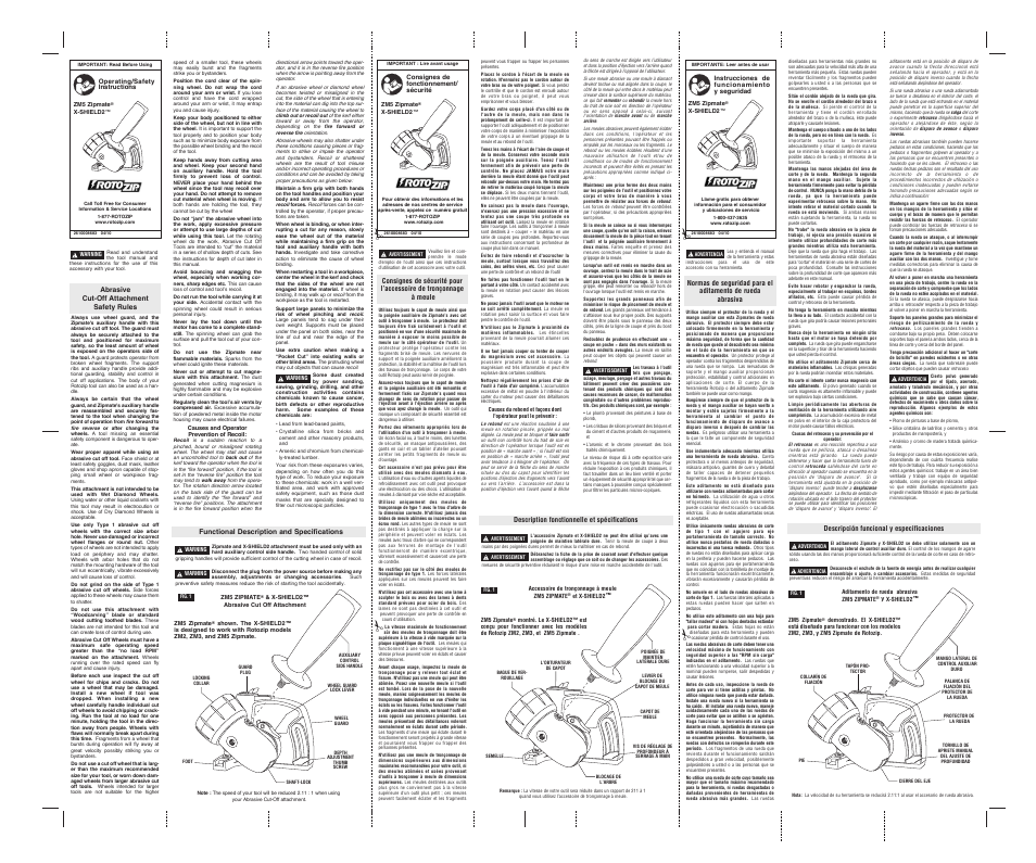 RotoZip ZM5 XSHIELD2 User Manual | 2 pages