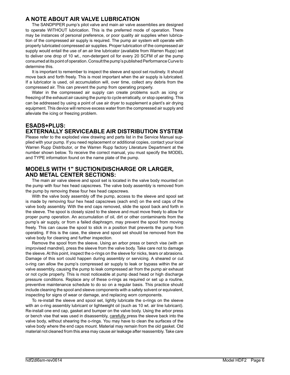 SANDPIPER HDF2 User Manual | Page 8 / 20