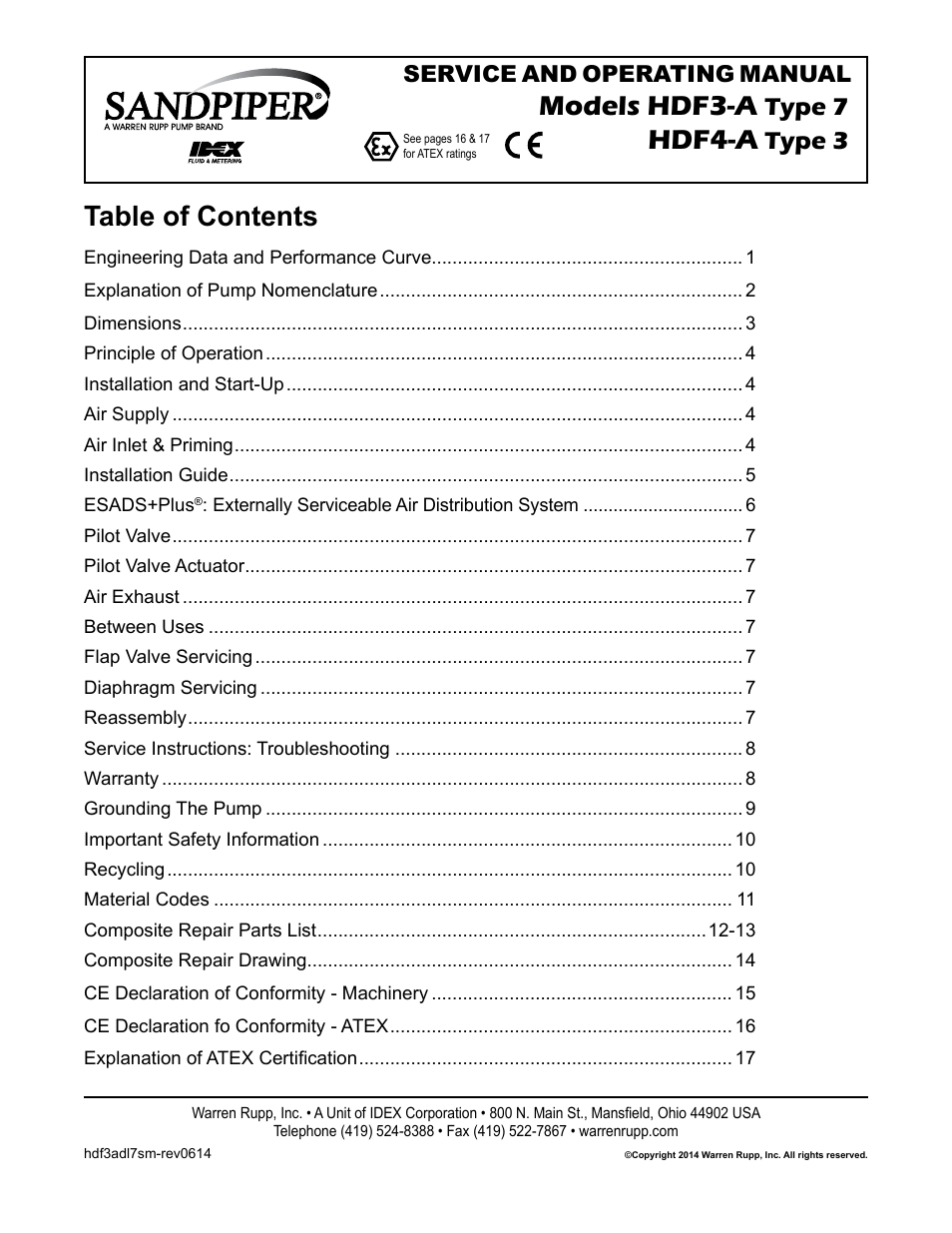 SANDPIPER HDF4-A User Manual | 19 pages