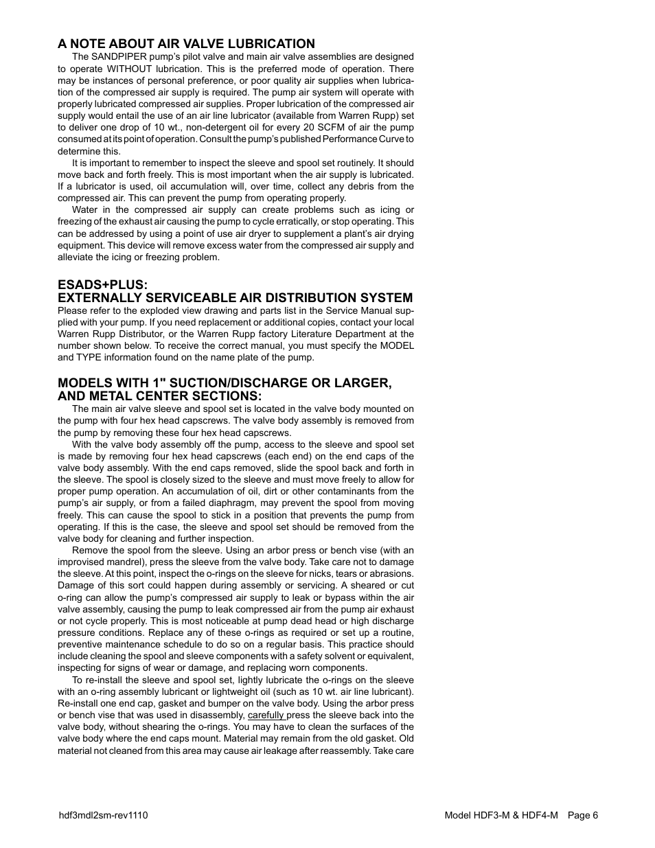 SANDPIPER HDF4-M User Manual | Page 8 / 20