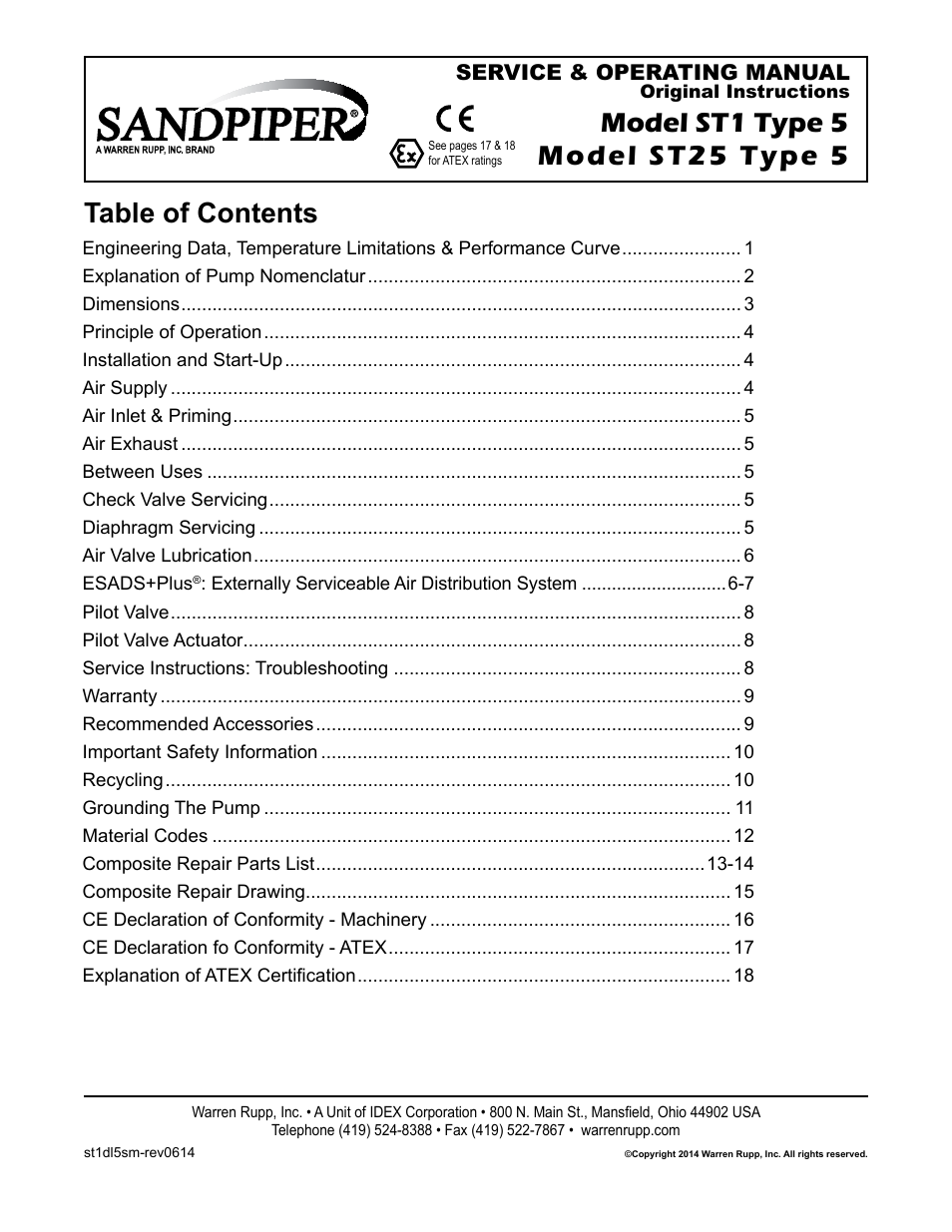 SANDPIPER ST25 User Manual | 20 pages