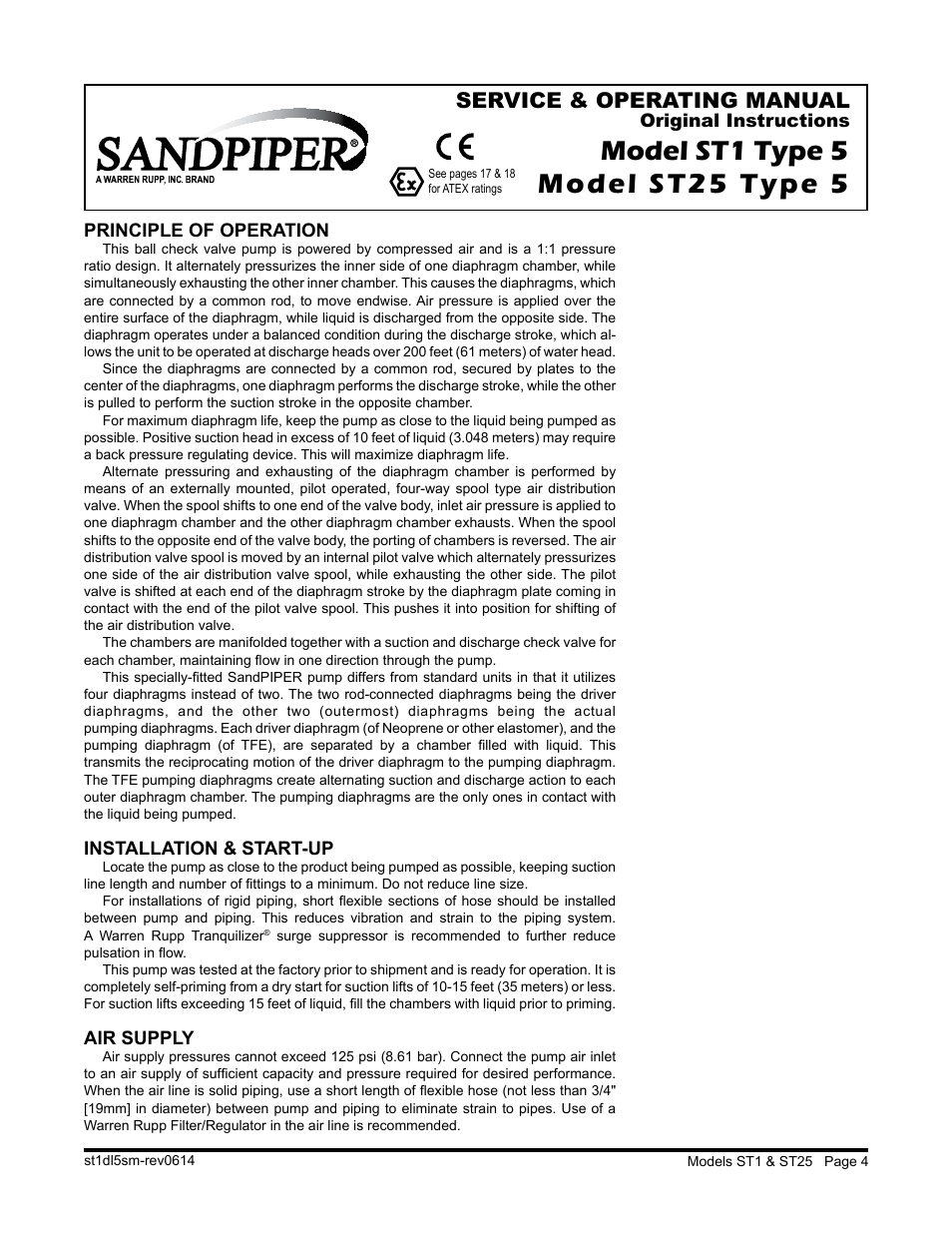 Service & operating manual | SANDPIPER ST25 User Manual | Page 6 / 20