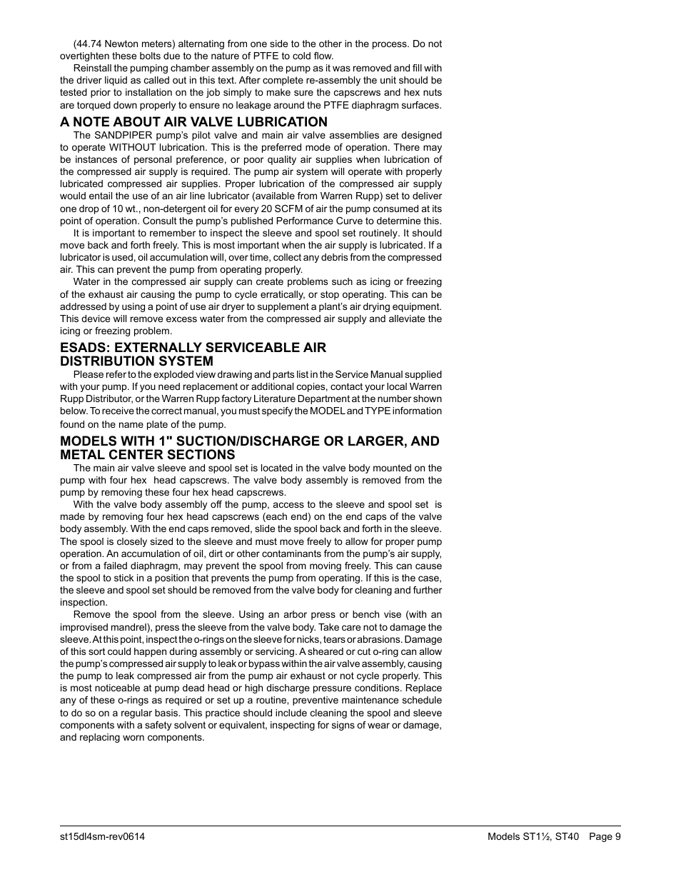 SANDPIPER ST40 User Manual | Page 11 / 21