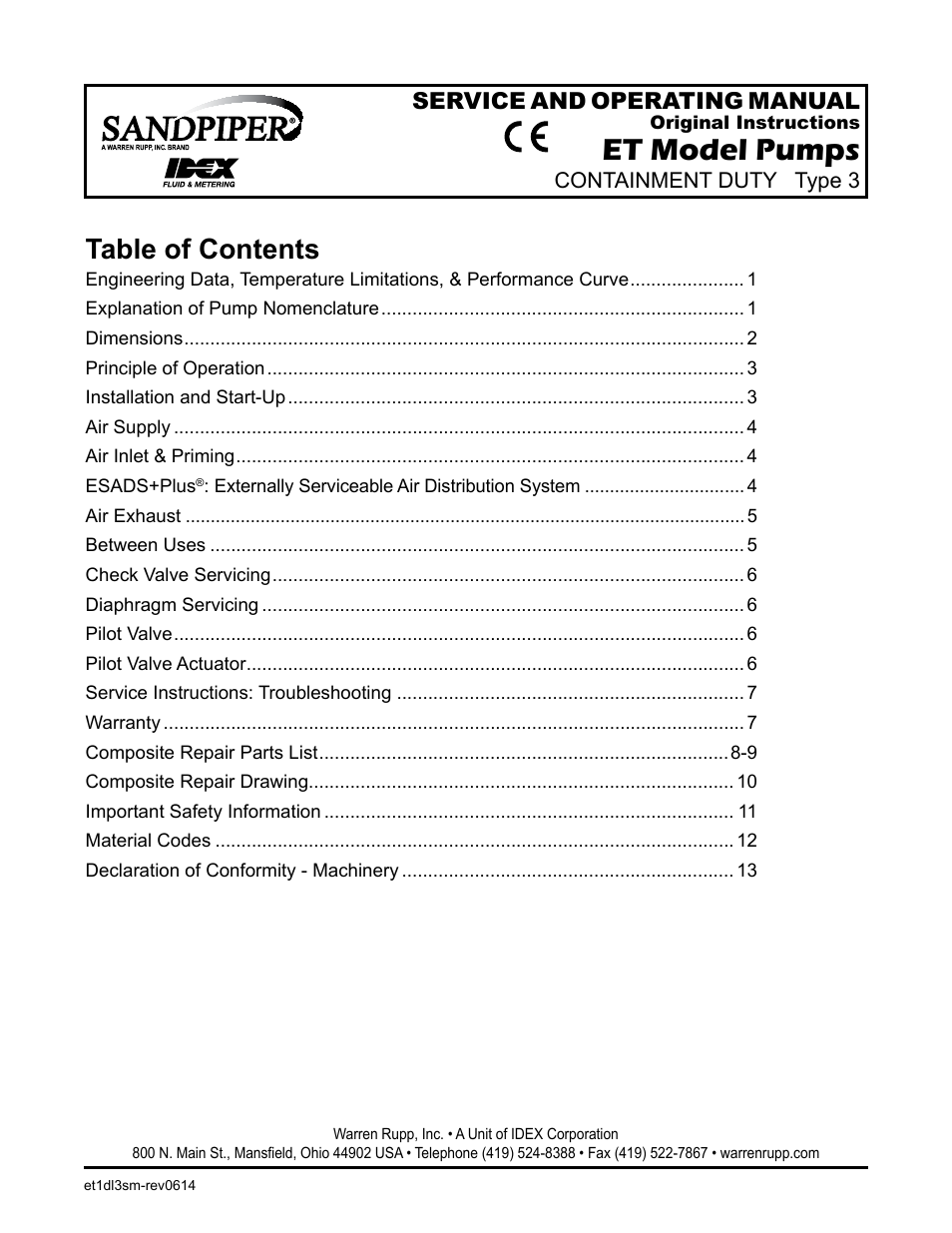 SANDPIPER ET User Manual | 14 pages