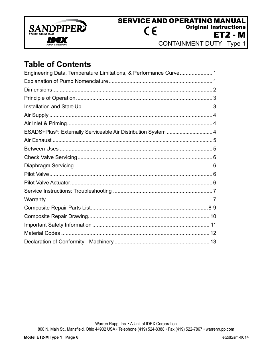 SANDPIPER ET2 - M User Manual | 14 pages