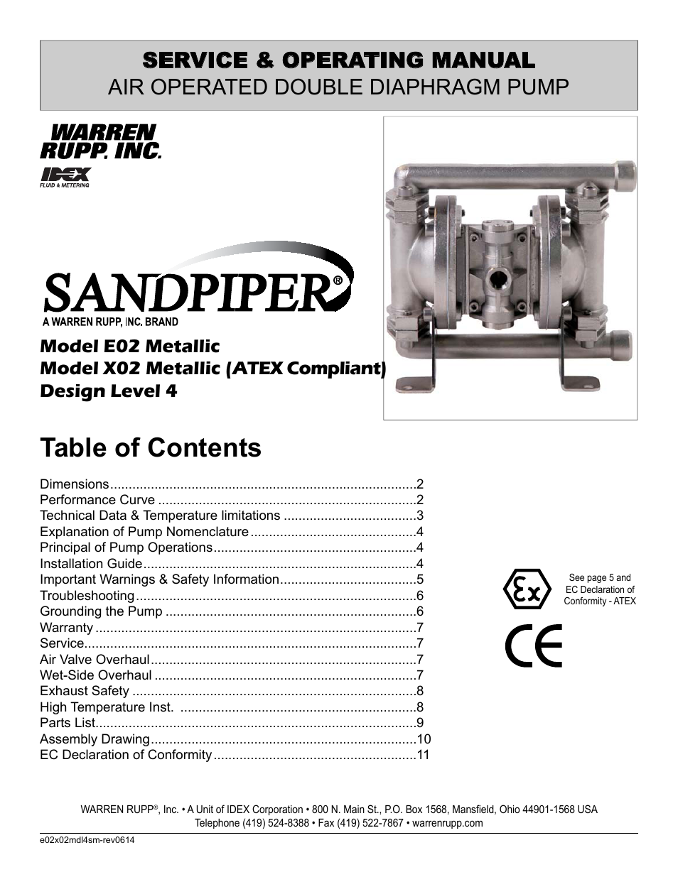SANDPIPER X02 User Manual | 11 pages