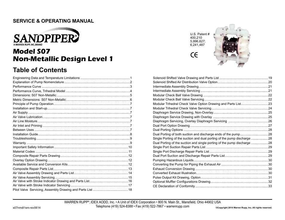 SANDPIPER S07 User Manual | 35 pages