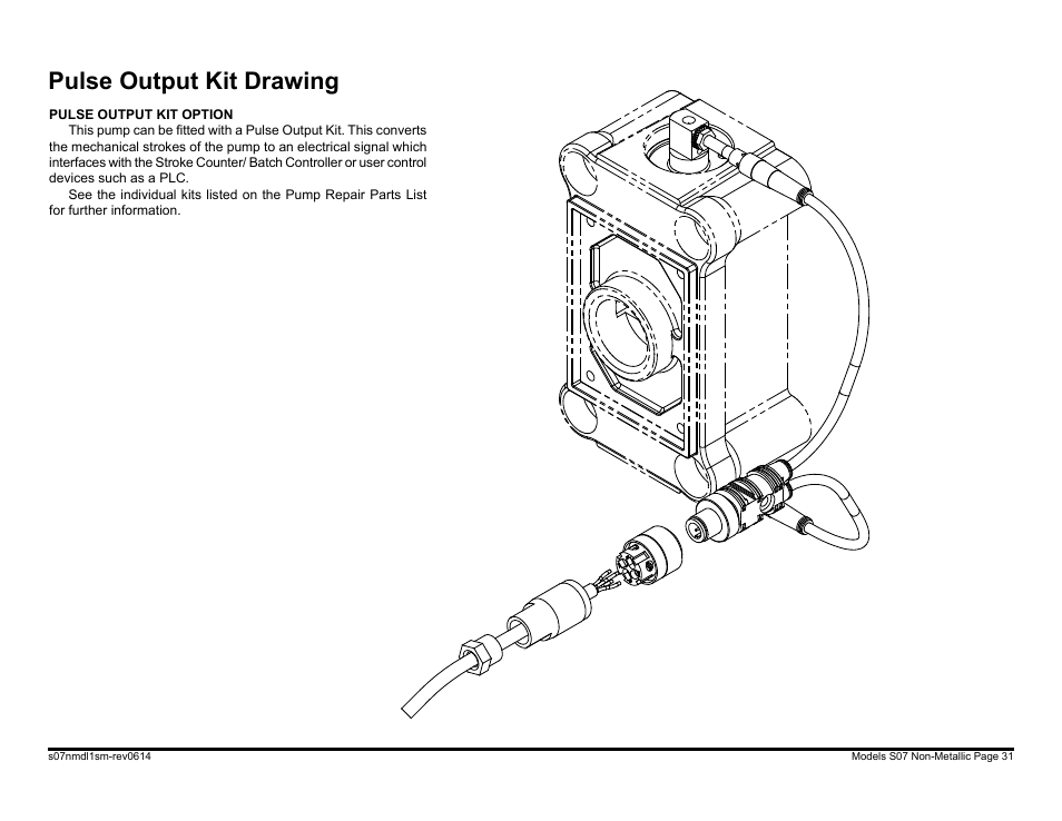 Pulse output kit drawing | SANDPIPER S07 User Manual | Page 33 / 35