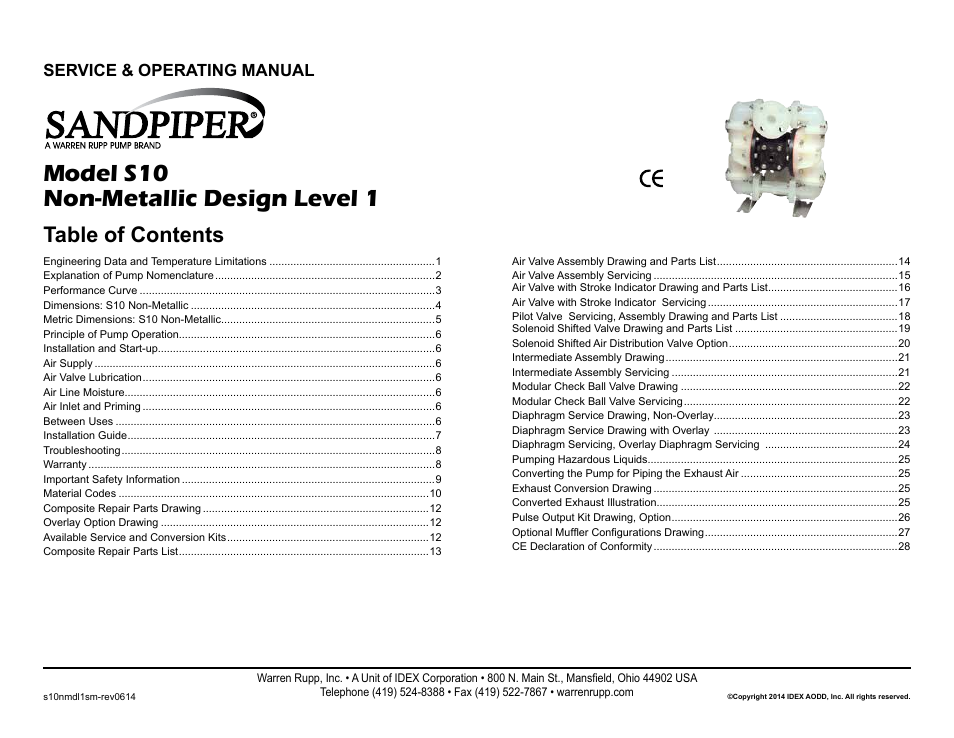 SANDPIPER S10 User Manual | 30 pages