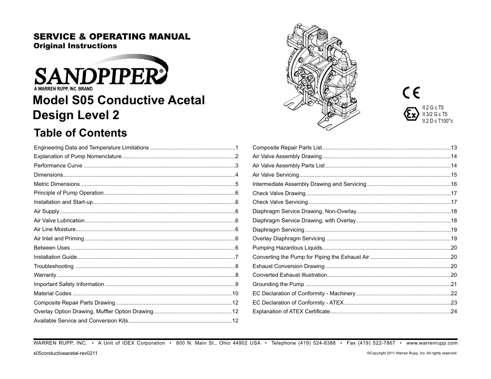 SANDPIPER S05 Non-Metallic User Manual | 26 pages