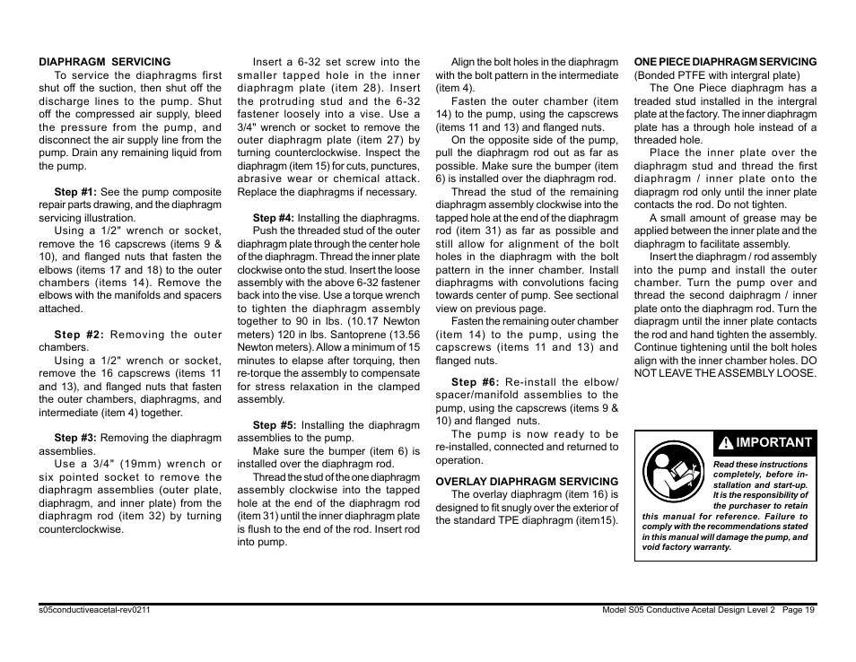 SANDPIPER S05 Non-Metallic User Manual | Page 21 / 26