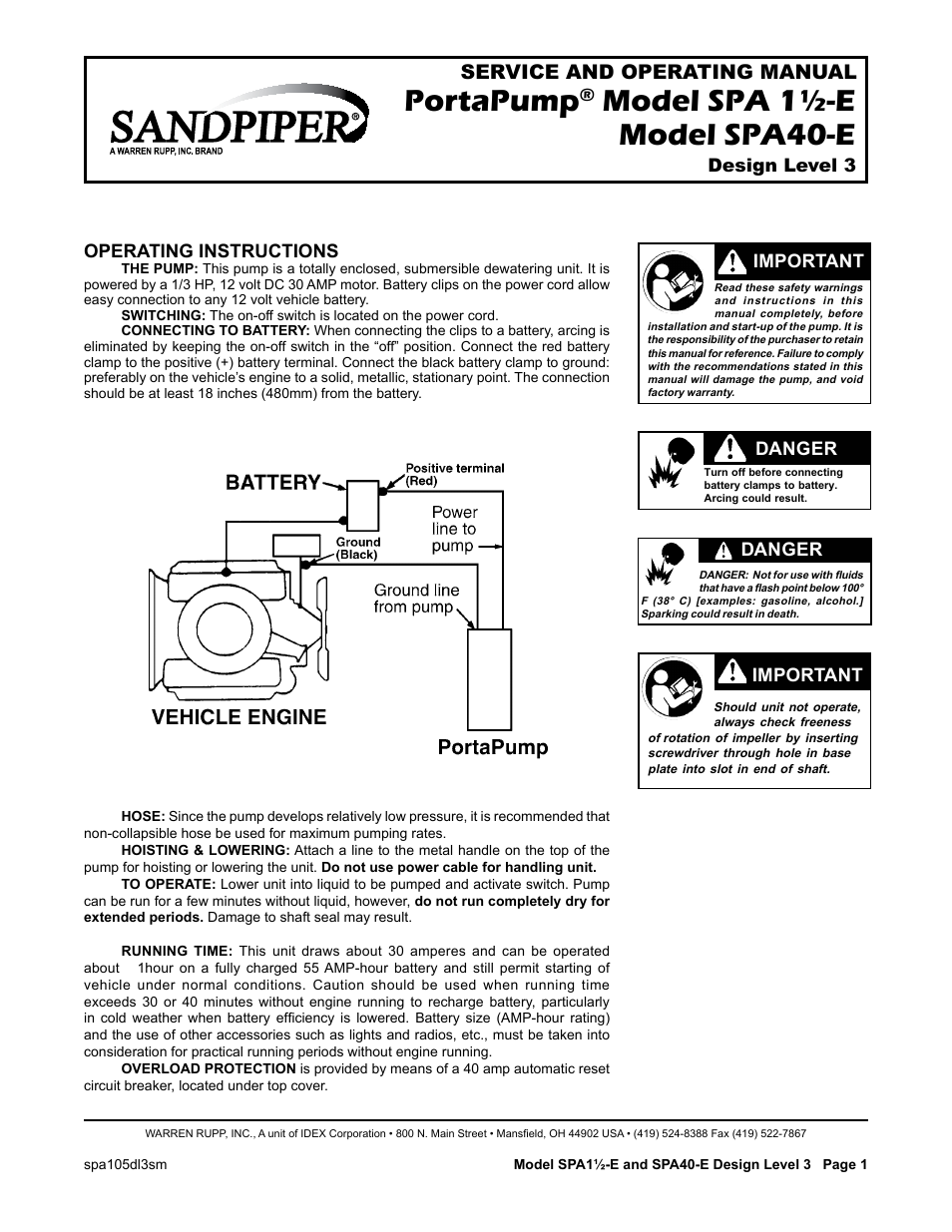 SANDPIPER SPA40-E User Manual | 5 pages